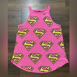 Girl’s Pink Supergirl Tanktop M 7/8